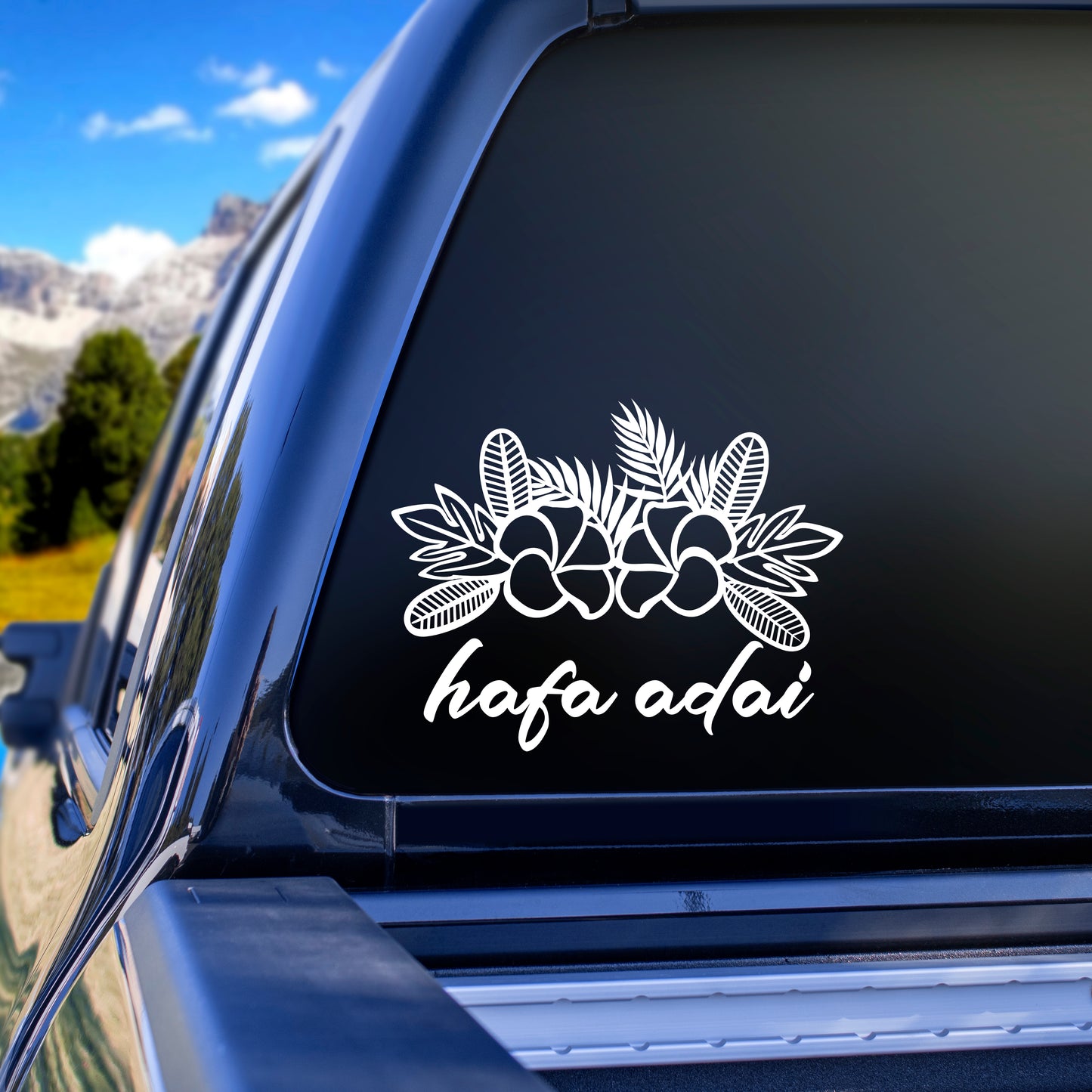 Hafa Adai Plumeria Decal