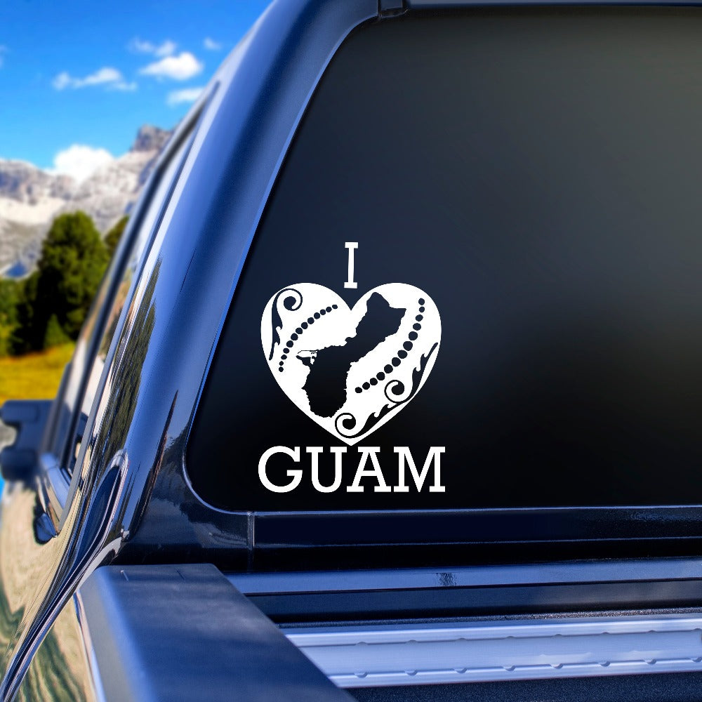 I Love Guam Decal - tagastonecustoms.com